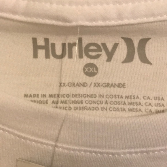 Long white Hurley t-shirt size 2XL - Picture 2 of 7